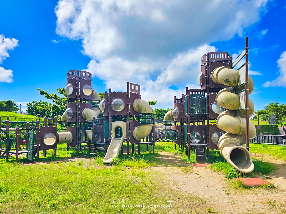 沖繩【伊波公園】親子必訪的宇流麻市大型溜滑梯＆遊具樂園 @兔兒毛毛姊妹花