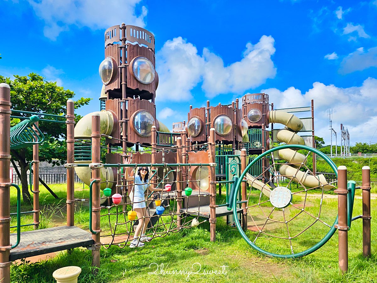沖繩【伊波公園】親子必訪的宇流麻市大型溜滑梯＆遊具樂園 @兔兒毛毛姊妹花