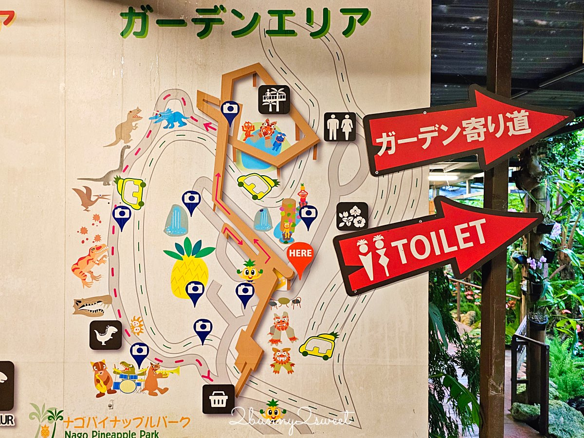 【名護鳳梨園】沖繩親子景點推薦｜搭鳳梨車、恐龍園、鳳梨主題樂園、FUN PASS免費景點 @兔兒毛毛姊妹花