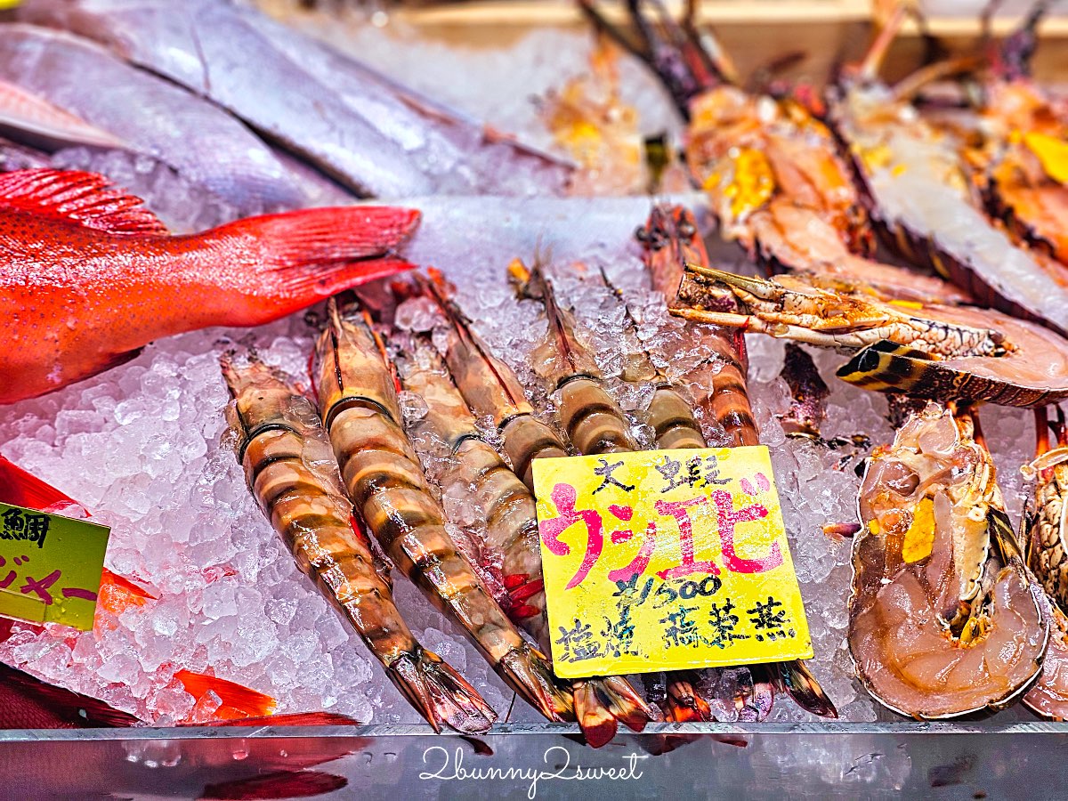 【沖繩泊港漁市場】那霸海鮮必吃攻略｜必吃鮪魚生魚片、夜光貝、炭烤虎蝦，推薦中真水產 @兔兒毛毛姊妹花