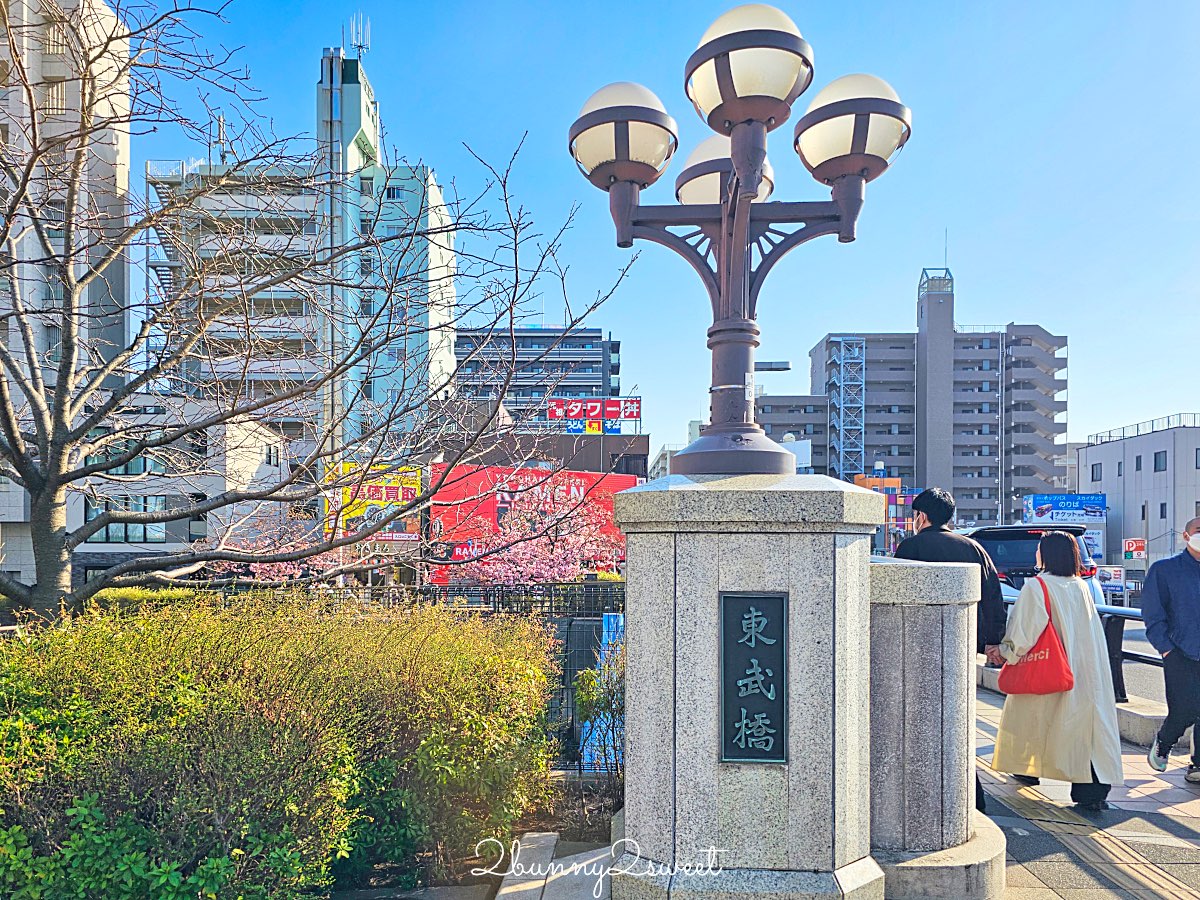 【晴空塔東武橋河津櫻】東京最夢幻早櫻拍攝點，二月櫻花＋Skytree同框經典畫面 @兔兒毛毛姊妹花