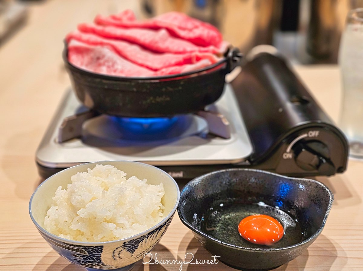 【大阪日本橋鶴屋 TSURUYA】大阪壽喜燒推薦｜1980円國產和牛午餐，一人一鍋，黑門市場美食 @兔兒毛毛姊妹花