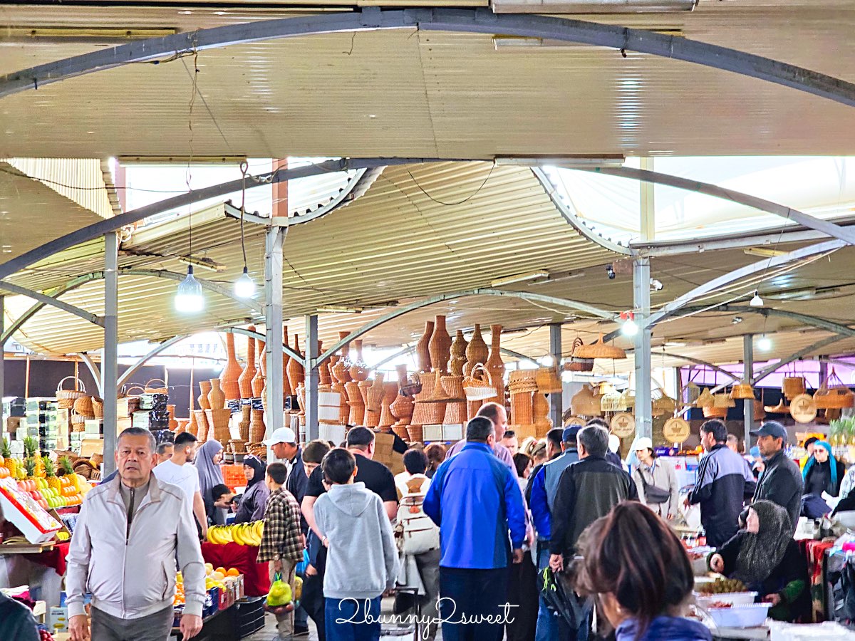 【Chorsu Bazaar 楚蘇市場】塔什干景點推薦｜藍色穹頂傳統市場、果乾堅果、窯烤麵包必買 @兔兒毛毛姊妹花