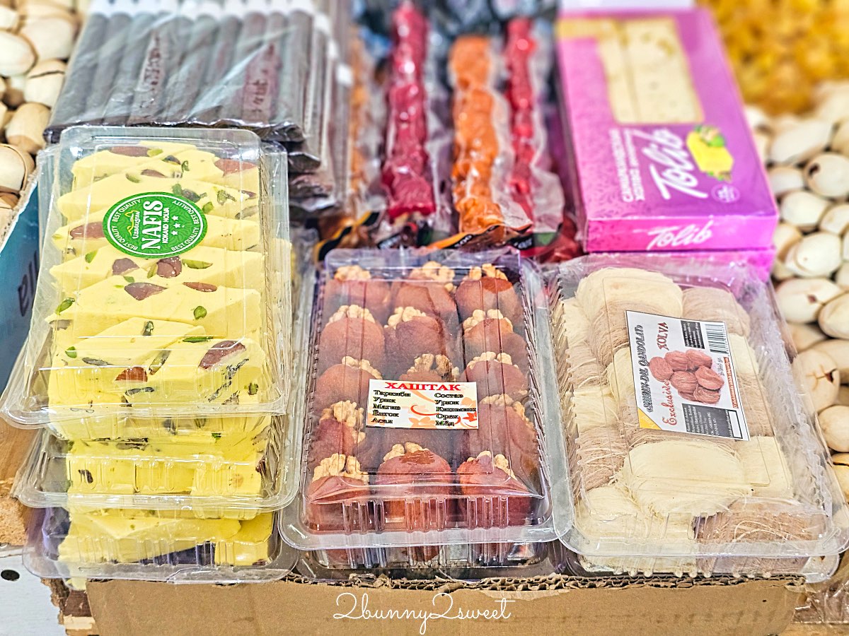 【Chorsu Bazaar 楚蘇市場】塔什干景點推薦｜藍色穹頂傳統市場、果乾堅果、窯烤麵包必買 @兔兒毛毛姊妹花