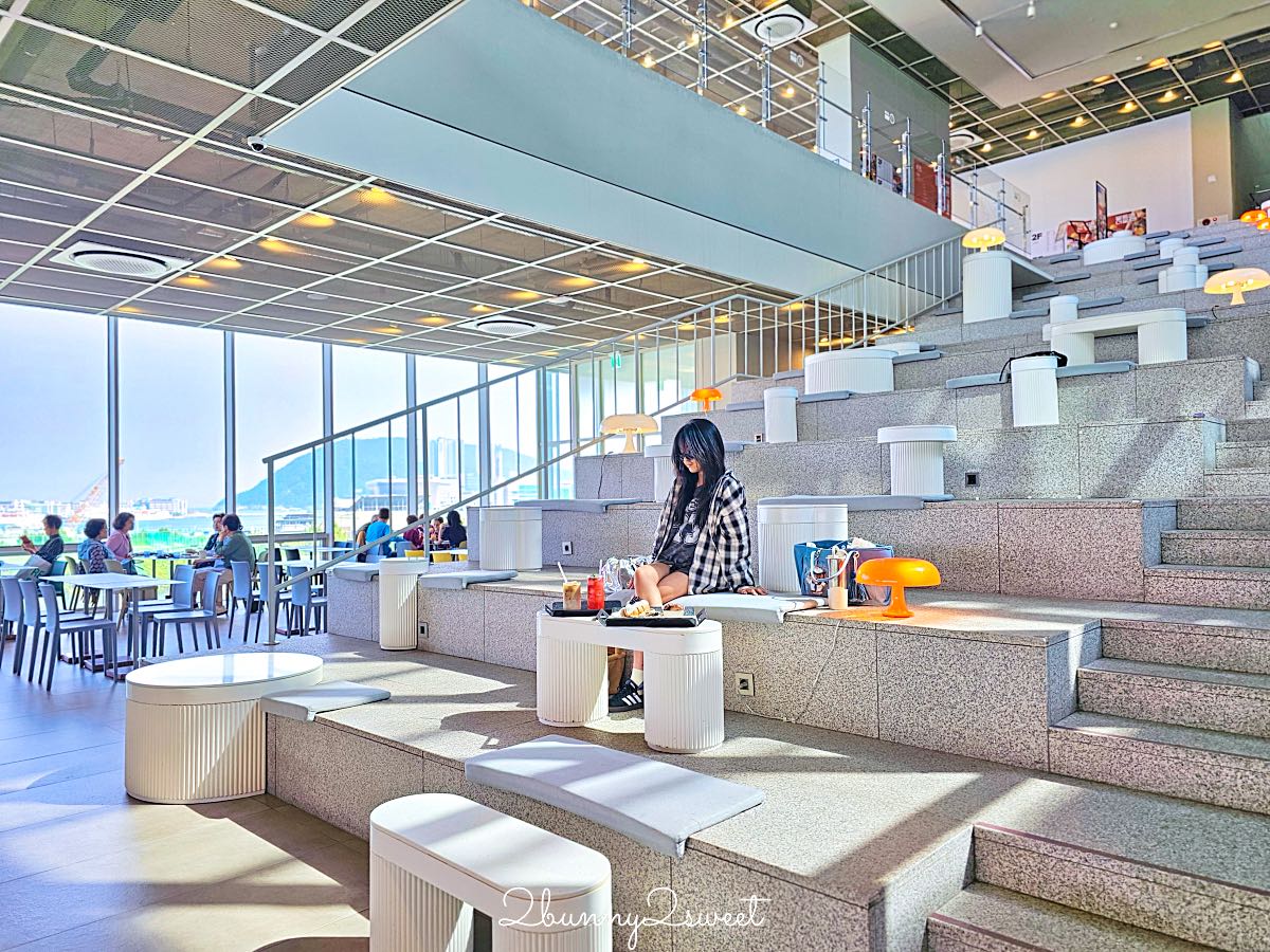 釜山影島 P.ARK Cafe & Bakery｜釜山最大海景咖啡廳，階梯劇場座位＋港灣第一排景觀，Arte Museum旁必訪打卡景點 @兔兒毛毛姊妹花