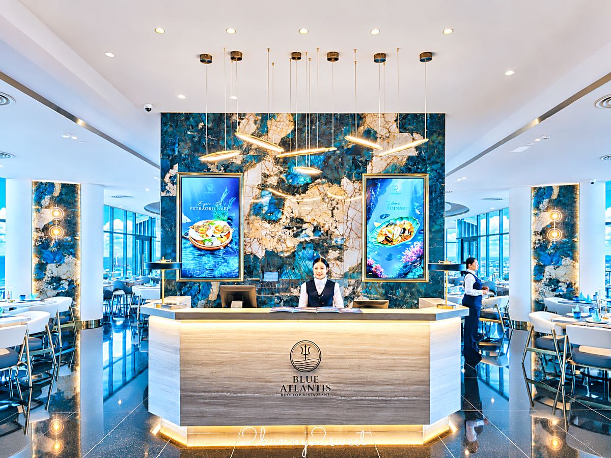 【Blue Atlantis Rooftop Restaurant】Grande Centre Point Voyage Pattaya 33 樓高空海景餐廳，芭達雅夕陽晚餐推薦 @兔兒毛毛姊妹花