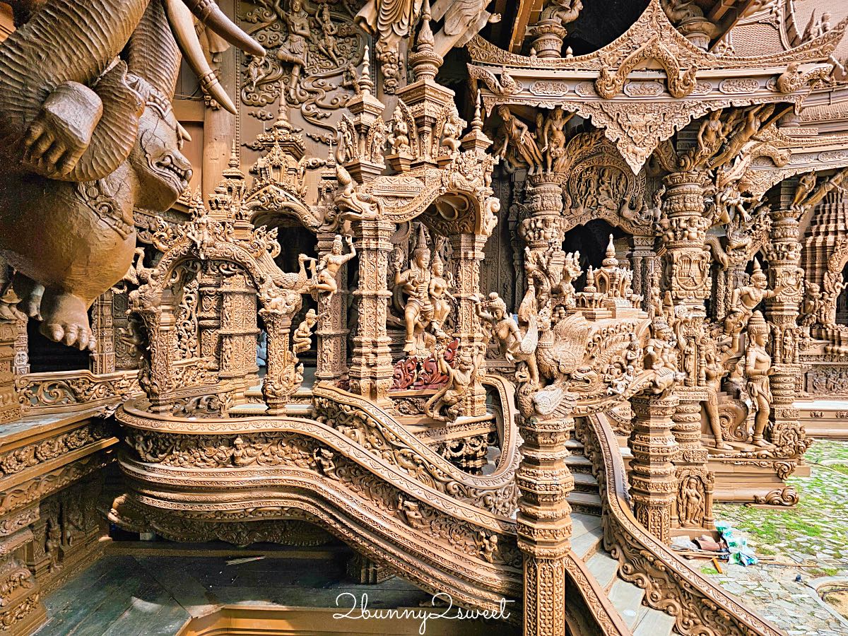 【真理寺 The Sanctuary of Truth】芭達雅必訪景點！蓋了40多年還沒完工的超壯觀木雕寺廟博物館 @兔兒毛毛姊妹花