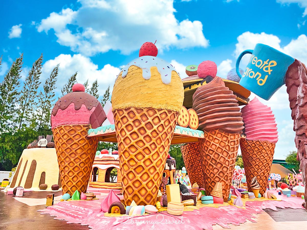 【Great & Grand Sweet Destination】芭達雅夢幻糖果世界，巨型冰淇淋、棒棒糖超好拍！親子景點門票交通攻略 @兔兒毛毛姊妹花