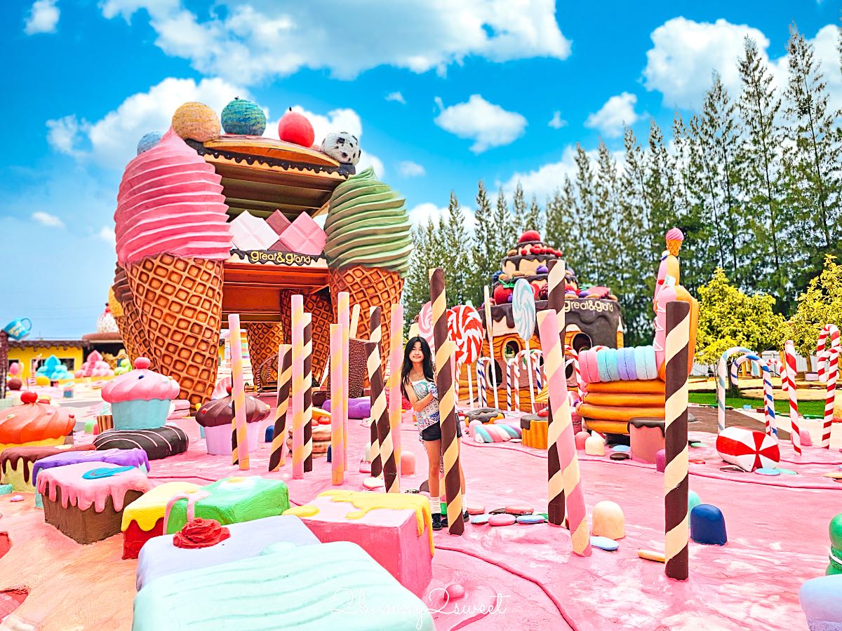 【Great & Grand Sweet Destination】芭達雅夢幻糖果世界，巨型冰淇淋、棒棒糖超好拍！親子景點門票交通攻略 @兔兒毛毛姊妹花