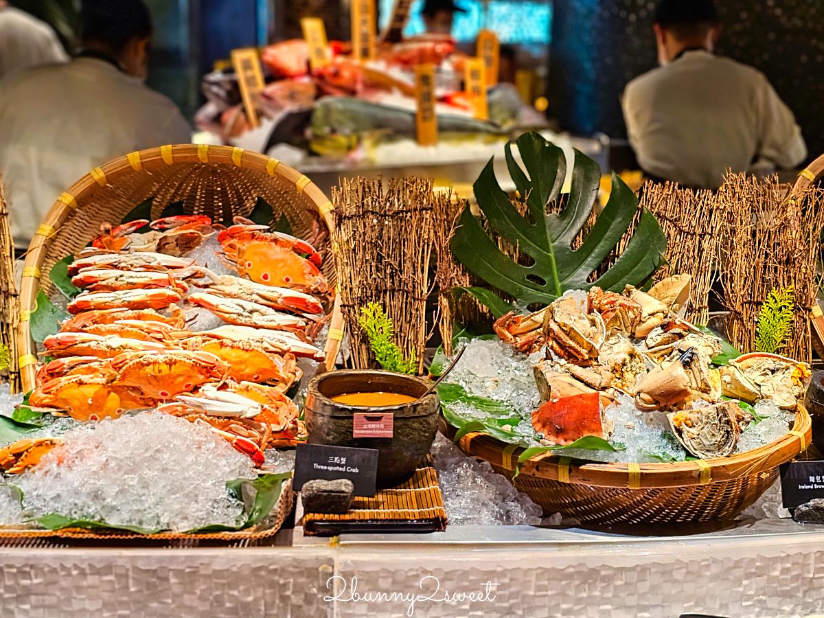 【台北晶華酒店栢麗廳】Buffet 吃到飽推薦！螃蟹海鮮、生魚片、現切爐烤牛排、炙燒握壽司一次吃 @兔兒毛毛姊妹花