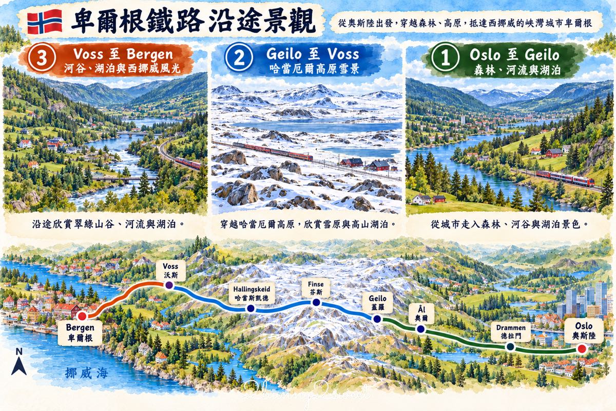 【奧斯陸到卑爾根交通攻略】6種交通方式比較！火車、飛機、巴士、自駕、包車、挪威縮影費用與時間 @兔兒毛毛姊妹花