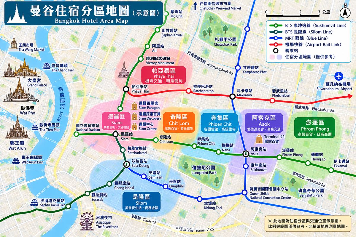 【曼谷住宿推薦】曼谷住哪一區最方便？七大住宿分區、18 間高評價飯店、親子住宿與五星酒店攻略 @兔兒毛毛姊妹花