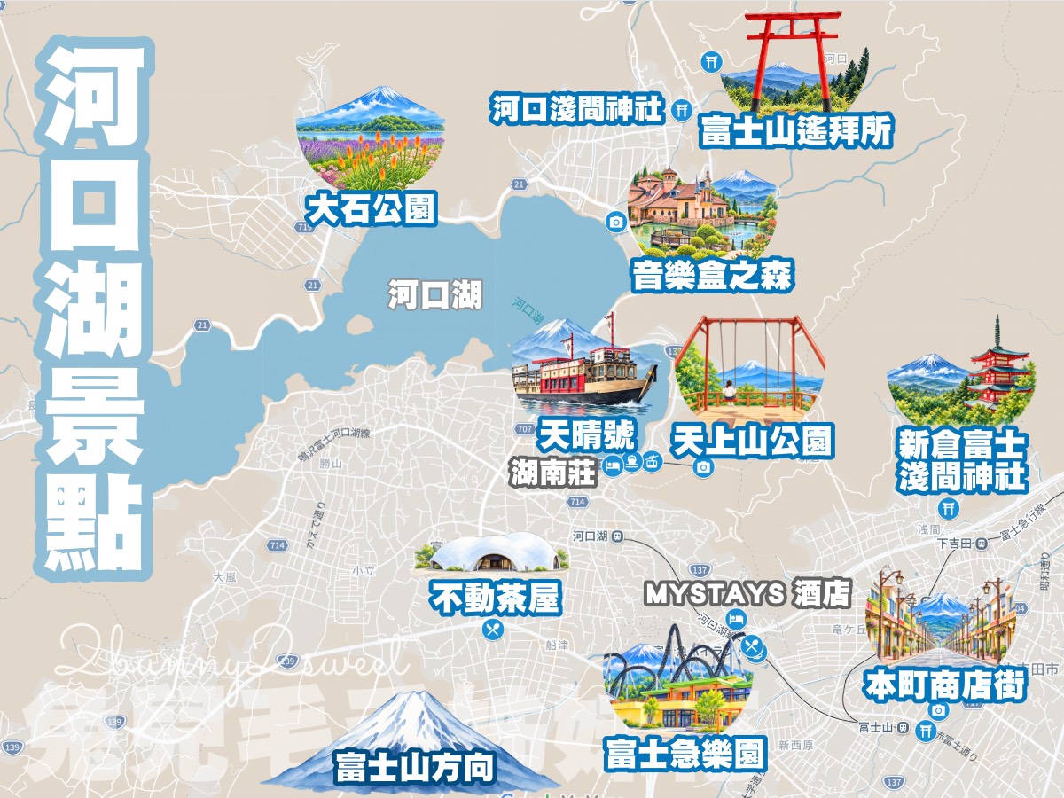 【河口湖自由行攻略】富士山三天兩夜自駕行程，御殿場、忍野八海、富士急樂園與河口湖景點住宿推薦 @兔兒毛毛姊妹花