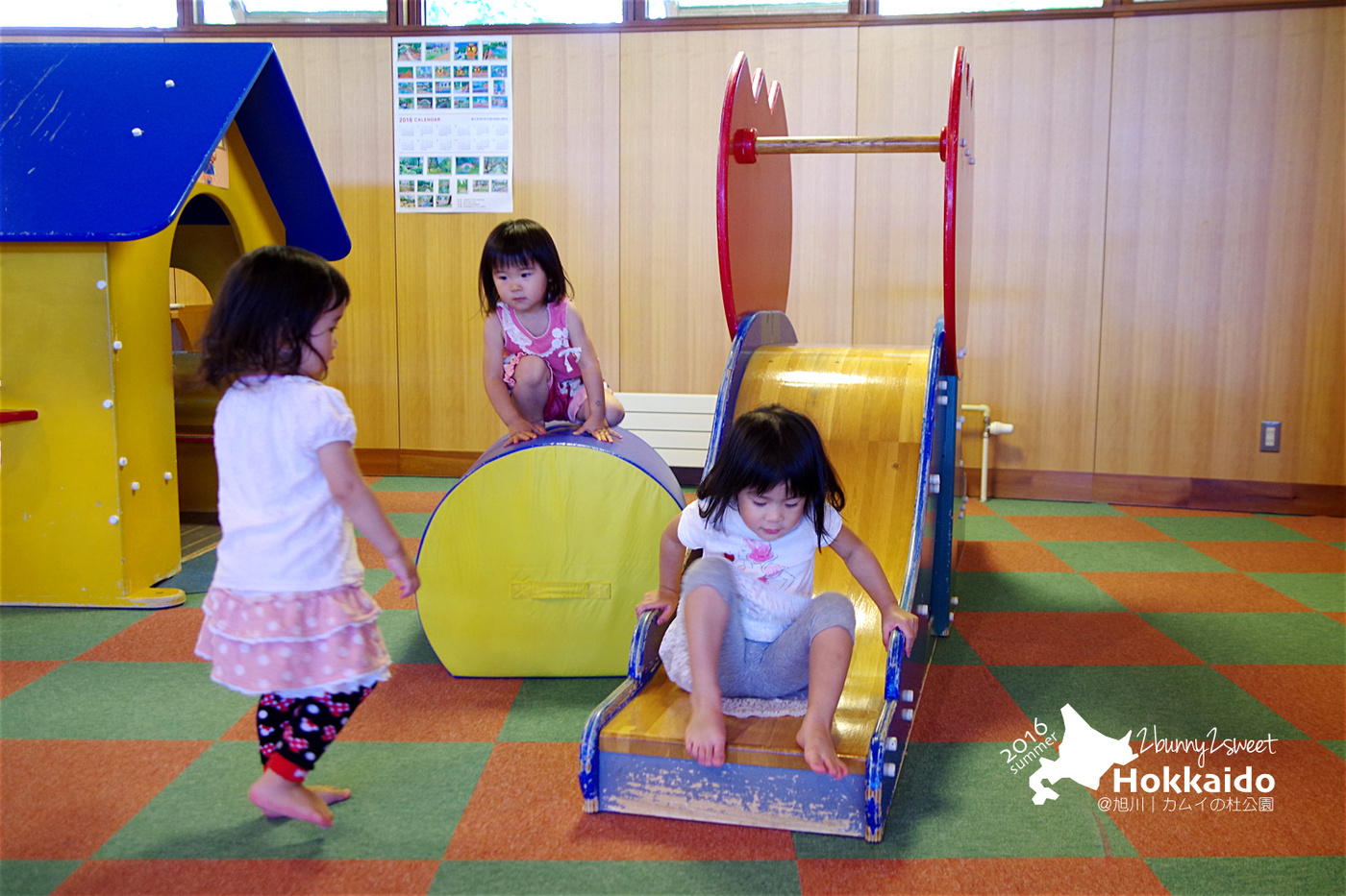 [北海道|親子|自駕] 神威の杜公園 (カムイの杜公園)~室內室外都超好玩的無料公園～旭川親子景點｜溜滑梯公園｜免費景點｜室內樂園 @兔兒毛毛姊妹花
