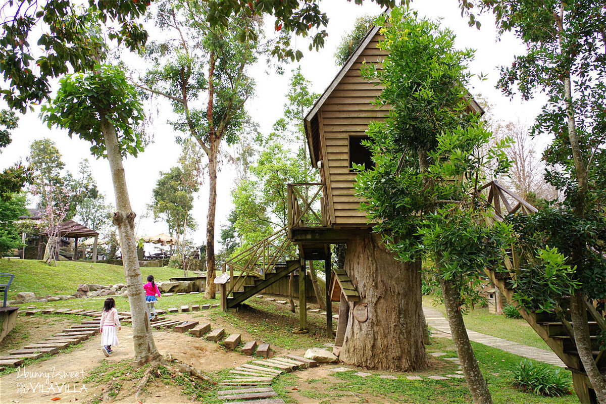 [親子旅遊。苗栗] VilaVilla 魔法莊園~小木屋、翹翹板、溜滑梯、沙坑積木～大人小孩都愛的北歐風森林遊樂場 @兔兒毛毛姊妹花