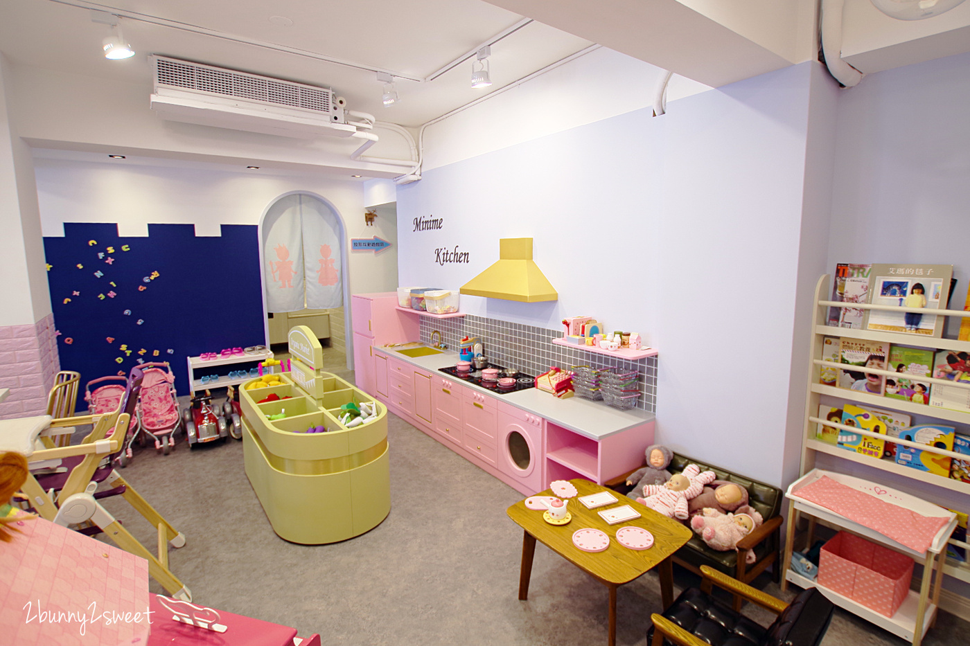 台北親子餐廳》Minime Kids Cafe 親子餐廳～韓系精緻夢幻遊戲區 x 超美味韓式年糕炸雞～台北東區超夢幻親子餐廳 @兔兒毛毛姊妹花