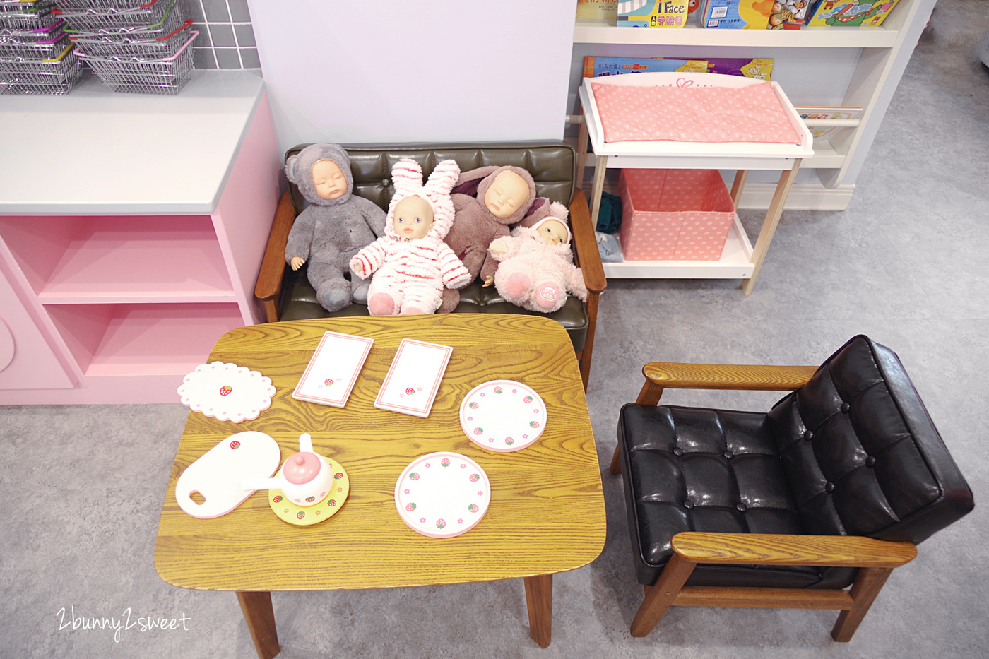 台北親子餐廳》Minime Kids Cafe 親子餐廳～韓系精緻夢幻遊戲區 x 超美味韓式年糕炸雞～台北東區超夢幻親子餐廳 @兔兒毛毛姊妹花