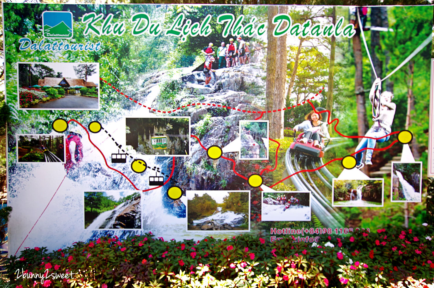 [越南｜大叻。親子景點] 達坦拉瀑布｜Datala Falls~搭乘刺激的高山過山車穿梭森林間，漫步在鳥叫蟲鳴溪水聲伴奏的芬多精步道｜誠旺旅行社 愛越芽莊｜芽莊直航｜山坡滑車 @兔兒毛毛姊妹花
