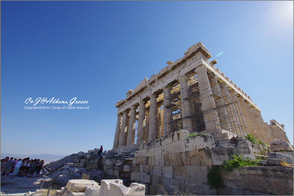 [2010 Greece] 。第一章。 登上衛城之丘，仰望千年神殿 @兔兒毛毛姊妹花